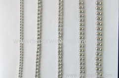 metallic bead curtain silver round chain metal bead