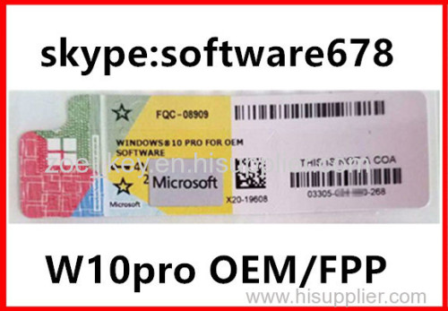 New Genuine Windows 10 Pro OEM Coa Sticker Online Activation License Product