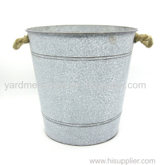 Galvanized iron flower pot for gardening