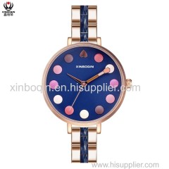 XINBOQIN Dropshipping OEM LOGO Lady Fashion Colors Latest Design Japan Movement PC21 Quartz Acetate Women Watch