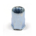 Half hex rivet nuts with reduced collars