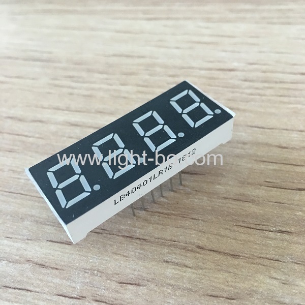 Super red 0.4" 4 Digit 7 segment led display common cathode for instrument panel