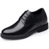 Men height increasing elevator dress shoes genuine leather black color