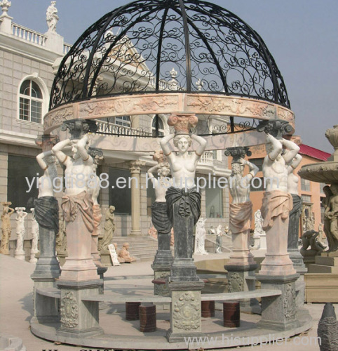 Hand carved marble sculpture gazebo