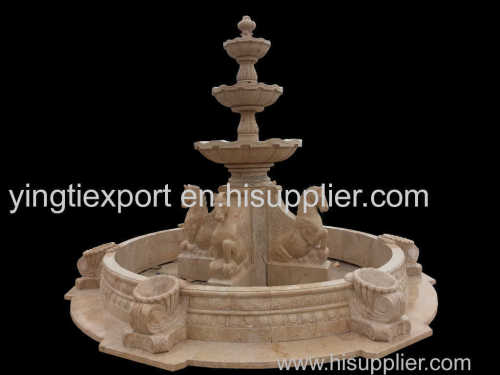 Beautiful hand carved marble horse fountain