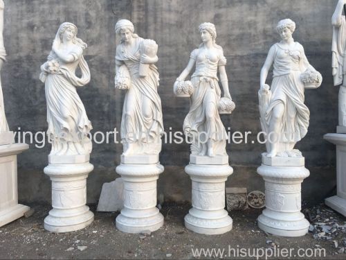 Beautiful hand carved marble four season statues