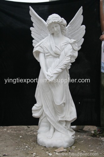 Hand carved marble angel statue
