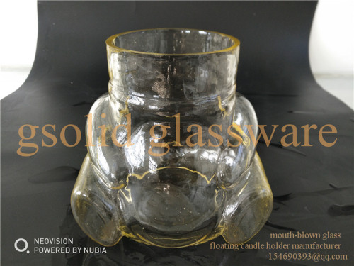 mouth blown glass floating candle holder for party and ceremony