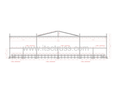 Trussing Rigging pyramid roof (19m+31m+19m) x 15m x 18m for Thailand market