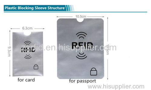 PVC or PE material Card Sleeve for blocking RFID Payment Card