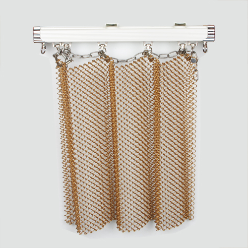 copper metal cascade coil drapery 