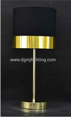 Gold PVC Banded Table Lamp Brass