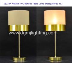 Metallic Gold PVC Banded Table Lamp Brass