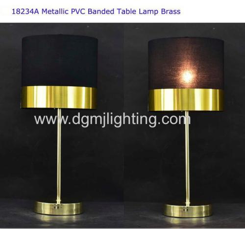 Metallic Gold PVC Banded Table Lamp Brass