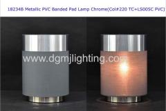 Metallic PVC Banded Pad Lamp Brass