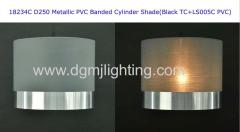 D250mm Metallic Silver PVC Banded Cylinder Shade