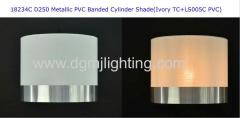 D250mm Metallic Silver PVC Banded Cylinder Shade