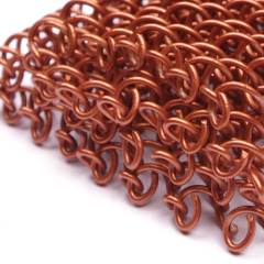 copper metal cascade coil drapery