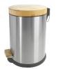 3L pedal trash bin waste bin with bamboo lid