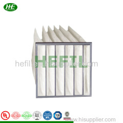 6 Pockets Filter Customized Dust High Holding Capacity Green Single Fabric Non Woven Air Filter