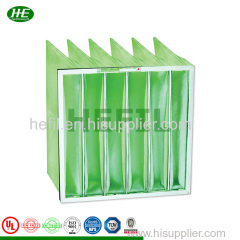 6 Pockets Filter Customized Dust High Holding Capacity Green Single Fabric Non Woven Air Filter