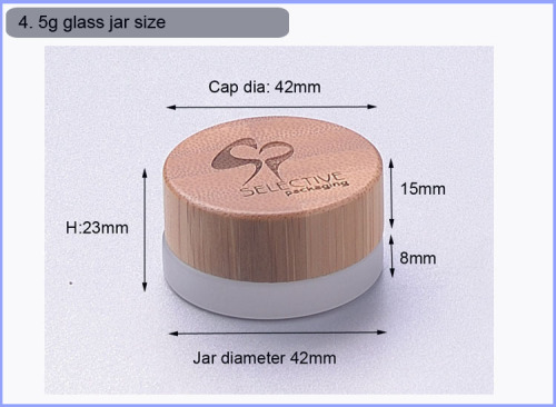 5g clear glass jar with bamboo child resistant cap
