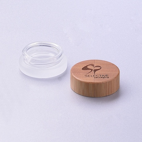 5g clear glass jar with bamboo child resistant cap