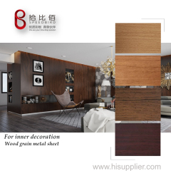 Wood grain PVC coated steel decorative pcm metal sheets for security door