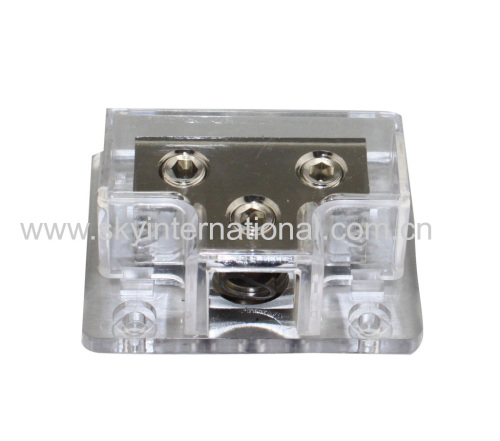 Nickel Plated 1x0Ga In 2x0GA Out Power distribution Block Car Audio Parts