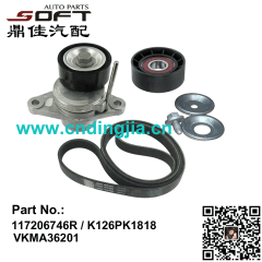 V-Ribbed Belt Set 117206746R / K126PK1818 / VKMA36201 For Renault Largus / Logan / K7M / K7J / K4M