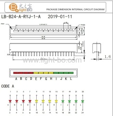 High brightness Red / Yellow / Green 12-Segment LED Bar for Instrument Panel