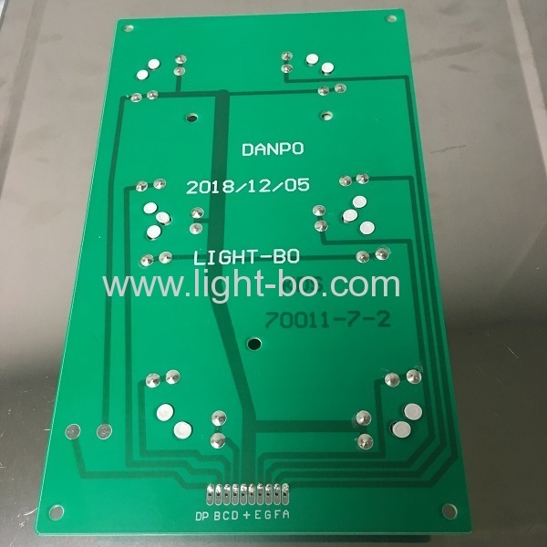 display a led a 7 segmenti di grandi dimensioni verde puro personalizzato da 7 pollici per orologio da parete