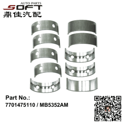 Crankshaft Main Bearing Set STD 7701475110 / MB5352AM For Renault 1.5 dCi / 1.6 For Nissan NV200 / K9K