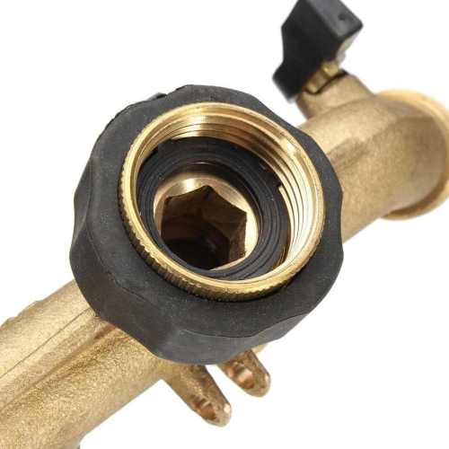 Heavy duty brass 4 way shut off garden hose connector