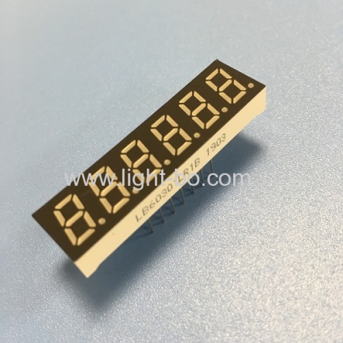 Super bright red 6 digit small size 7 segment led display common anode for temperature controller