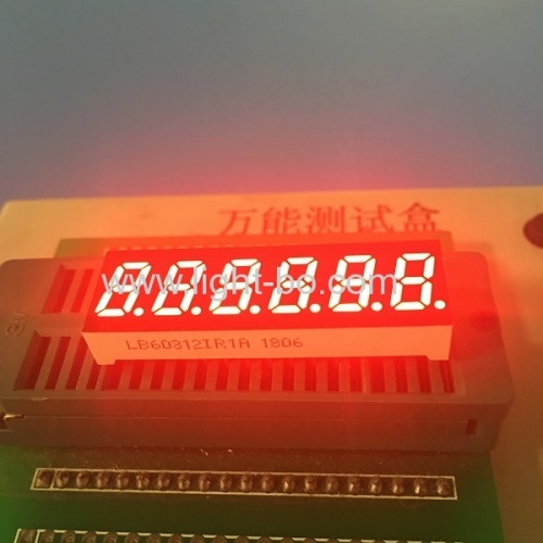 Super brilhante vermelho 6 dígitos tamanho pequeno 7 segmento led display anodo comum para o controlador de temperatura