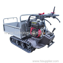 6.5Hp 320Kgs Load Capacity 6+2 Gears Manual Tipping Rubber Track Mini Transporter