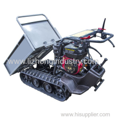 6.5Hp 320Kgs Load Capacity 6+2 Gears Manual Tipping Rubber Track Mini Transporter