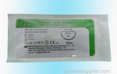 Non absorbable nylon suture with needle