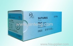 Non-absorbable silk suture with needle