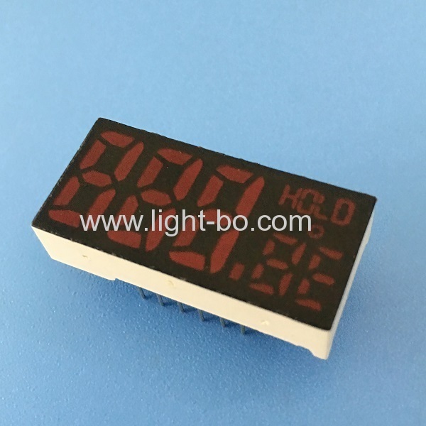 Customized ultra red triple digit 7 segment led display common anode for Temperature control