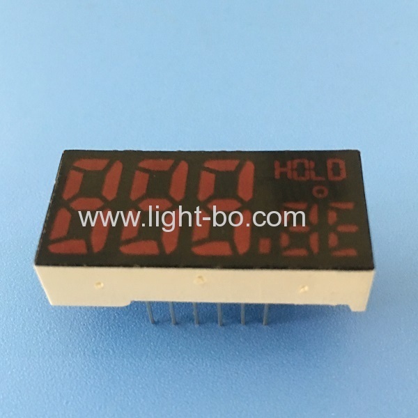 Customized ultra red triple digit 7 segment led display common anode for Temperature control