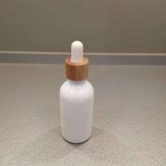 50ml white glass bottle with bamboo dropper