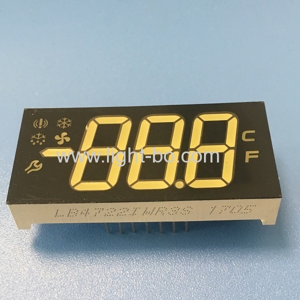 Custom design multicolour Triple Digit 7 segment led display for refrigerator control panel