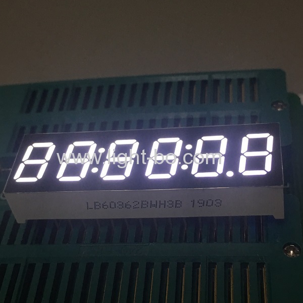 ultra branco 0,36 polegadas 6 dígitos 7 segmentos display led ânodo comum para indicador de relógio digital