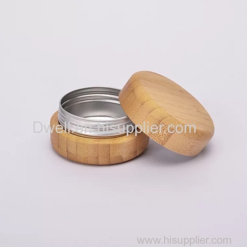 Natural Bamboo/Wood Aluminum Jar