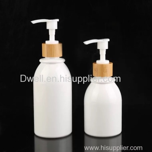 Natural Bamboo Lid PET Lotion Pump Bottle