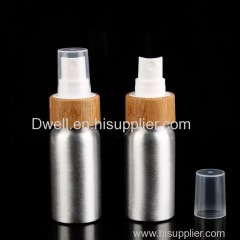 30ml Natural Bamboo Lid Spray Pump Aluminum Bottle