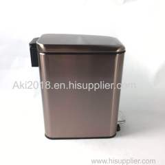 new product ideas 2019 household 5L rectangle trash can rose gold pedal trash bin