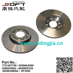 Front Brake Disc 7701207795 / 40206AX600 / 40206AX60A / 40206EE320 /402063AW0A / DF4364 For Renault Largus / Logan K4M